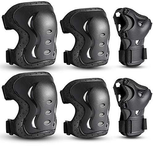 Kids Youth Adult Protective Gear Set Adjustable Knee Elbow Wrist Guards