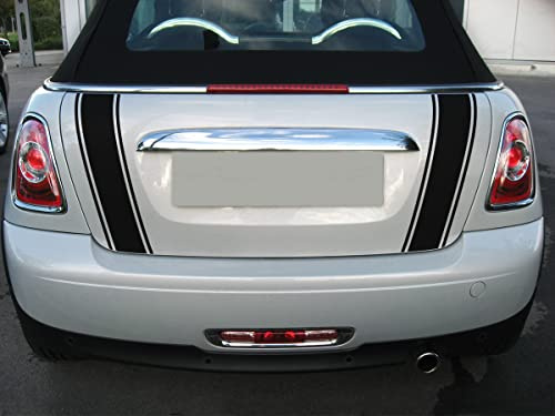 SB CarDesign Streifen Stripes Aufkleber Heckstreifen passend für Mini Cooper R57 Cabrio (Schwarz, Design 2)