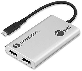 SIIG Adattatore Thunderbolt 3 a Dual DisplayPort - Singolo 5K@60HZ - Dual 4K@60HZ - USB Tipo C a 2 porte DP 1.2 per Mac e Windows - MacBook Pro/MacBook/Dell XPS/HP/Lenovo