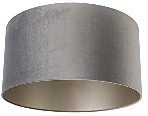 QAZQA Klassisch I Antik Velours Lampenschirm grau 50I50I25,