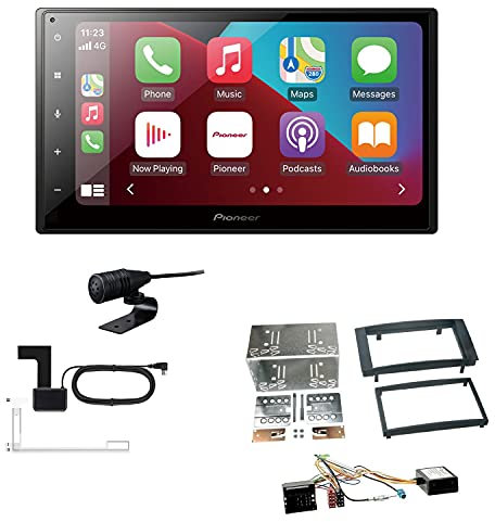 Pioneer SPH-DA160DAB 2-DIN Autoradio CarPlay Android Auto Bluetooth DAB USB passend für Volkswagen VW T5 Transporter 2003-2015 rechtwinklig, schwarz inkl Canbus