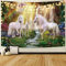 KYKU Wandteppich, Märchenwelt, Einhorn-Wandbehang, magischer Wald, Tapisserie, Fantasie, Tiere, Regenbogen, Wasserfall, Dschungel, Wandkunst, Wohnheim (150.1 x 199.9 cm, mehrfarbig)
