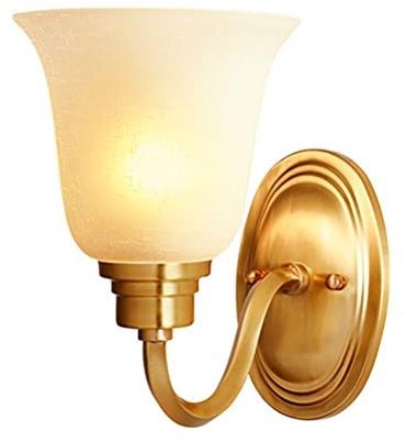 Moderne Wandlampe Aus Messing Minimalismus Design Nachttisch Wandleuchte Elegant Spiegelleuchte Wohnzimmerlampe Leselicht E27 Schlafzimmer Bettlampe Glas Lampenschirm alle Kupfer WandBeleuchtung
