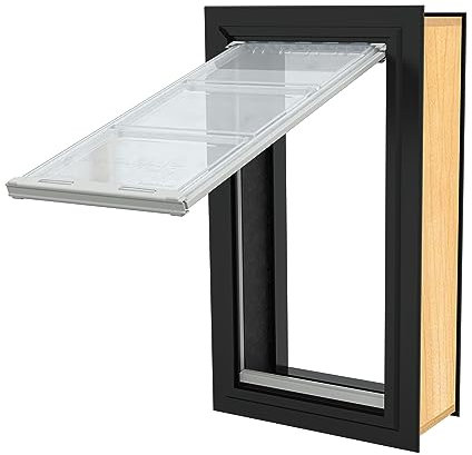 Endura Flap Giant Dog Door for Walls | Designed for Extra-Large & Tall Dogs | Energy Efficient Wall Mount Pet Door | Durable & Pet Safe | Black, Single Flap Wall Mount