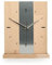 Kreative Feder Designer-STANDUHR Silver Stripe aus MASSIVHOLZ 27x20cm – analoge TISCHUHR ohne Tickgeräusche (Quarzuhrwerk, Buche)