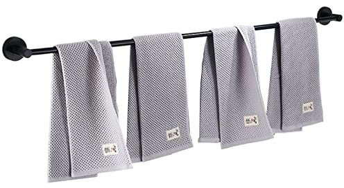 BRJOY Porte-Serviettes Simple Noir, Acier Inoxydable SUS 304 Porte-Serviettes de Salle de Bain Porte-Serviettes de Cuisine, Support Mural avec vis Porte-Serviettes Noir Mat (Size : 100CM)