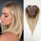 HAIRCUBE Haartopper Echthaar für Frauen, 100% 3,5in*4in handgebundene Haartopper mit Swiss Lace Basis 12 Zoll (ombre blond und braun)