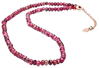 Handgefertigte Perlenhalskette für Damen und Mädchen, blau, rot, weiß, grün, mehrfarbig – Perlenschmuck aus natürlichen Edelsteinen, Heilkristallen