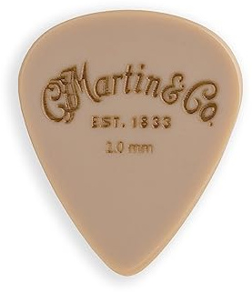 MARTIN Plektrum Luxe by Martin, Apex, 1,00 mm, beige, satinierte Oberfläche, graviertes Logo (18A0119)