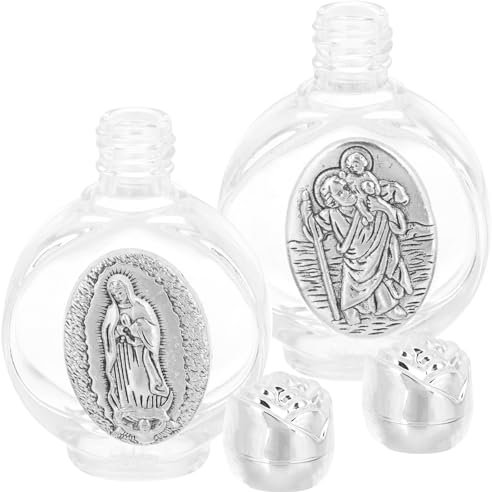 2 Piezas Botella De Agua Botellas De Vidrio De La Iglesia Frasco De Agua Botella De Agua De Exorcismo Botellas Diminutas Corazones De Cristal La Cruz Lenny Viajar