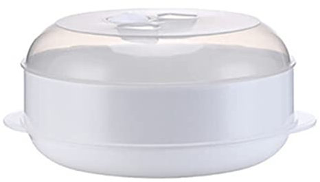 Vaporiera for Verdure, Forno a Vapore a Onde, Vaporiera in plastica (Colore: Bianco, Dimensioni: Doppio Strato)