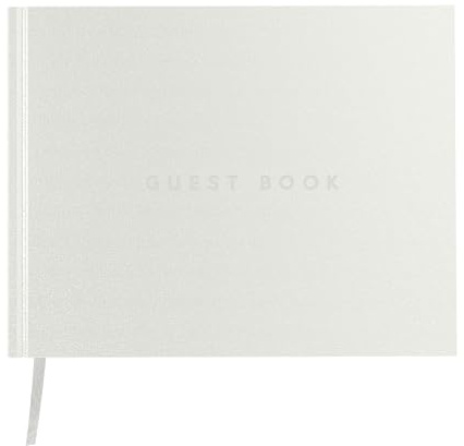 Useful Co. White Classic Guest Book, Visitors Book, 112 Pages, 24.9x19.8cm