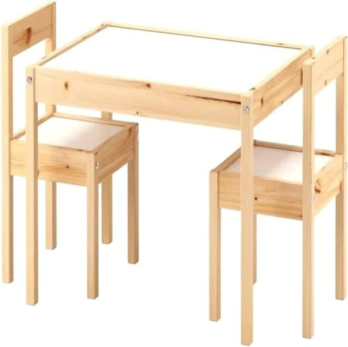 Aamen TradeFirst Set Of 2 Compact Folding Tables For Small Spaces, TV/Meal Time, Mini Table (39D x 49W x 65H), Wooden Table & Chairs Set