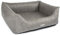 CopcoPet Hundebett Hugo Velourlederoptik Grau XL 110 x 90 cm – Rutschfestes & pflegeleichtes Hundekörbchen – Abwaschbar & formstabil – Für große Hunde, bequemes Hundekissen & Schlafplatz
