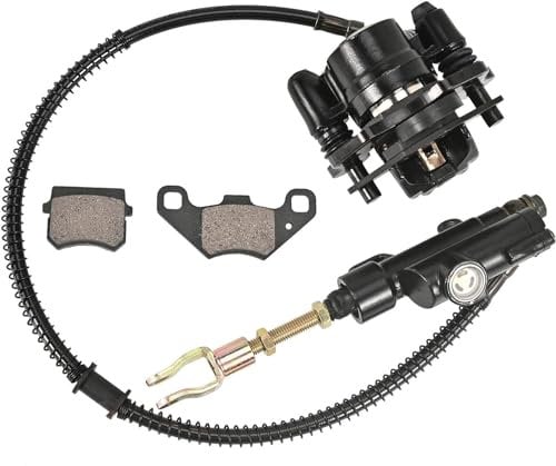Trkimal Rear Disc Brake Master Cylinder Caliper With Replaced Disc Brake Pads for Chinese TaoTao 110cc Peace Motorsports Quad Coolster 3050HD ATV Kids Four Wheeler 50cc 70cc 90cc 110cc 125cc