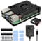 Miuzei Per Raspberry Pi 5 Case Alluminio con Alimentatore【5.1V 5A 27W】USB-C compatibile con Raspberry Pi 5 4gb/8gb Raffreddamento Passivo Armor Case for Raspberry Pi 5