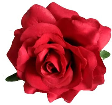 Wisafory 10 Stück Künstliche Blumenköpfe Rosen Blütenköpfe RosenKöpfe Kunst Blumen Rosen Köpfe Kunstblumen Rosen Seidenblumen Dekoration für Hochzeit Party DIY Basteln 11 cm Rot