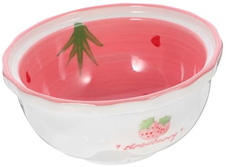 Zerodeko Ciotola di Frutta in Ceramica Ciotola per Insalata Design a Forma di Fragola Ciotola da Portata Riutilizzabile Elegante Decorazione per La Casa
