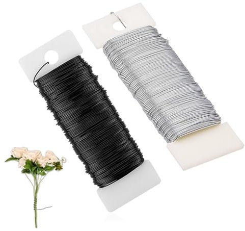 QOWUXHZ 2 Piezas Alambre Manualidades Alambre De Ganchillo Para Joyería Alambre Para Manualidades Plata Alambre Para Flores Alambre Para Decorar Alambre Para Manualidades Suave Para Hacer Joyas 35M