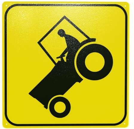 Farm Tractor Graphic Sign Warnschild, 30cm x 30cm Sicherheitsschilder aus Metall, Schilder für Innen- und Außenwanddekoration Sicherheitszeichen