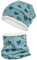 Smarilla Wintermütze + Schlauchschal Mädchen Winterset Beanie Snood, Größe: 54-56, Farbe: Türkis-Herz