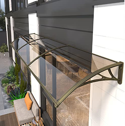 Vordach für Außentür, Fenster, Vordach, Regenschutz, Haustür, Veranda, Garten, Markisen (80 x 140 cm, Braun)