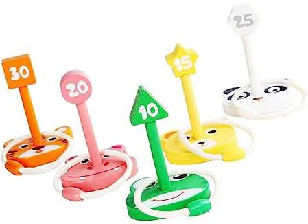 NUOBESTY 1 Satz Ringspiel für kinderspielzeug mitgebsel Kindergeburtstag kinderknallzeug hühner Kid Toys lustiges Wurfspiel Ringwurfspiel aus Holz hölzern