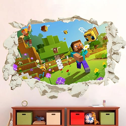 Cartoon Wandaufkleber Kinderzimmer,Videospiel Wandstikcer,Wand Fenster Wandtattoo,Cartoon Wandsticker,Kinderzimmer Schlafzimmer Wanddekoration,Wandsticker für Kinderzimmer
