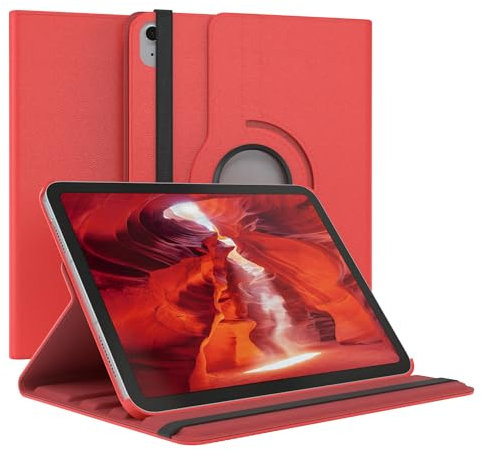 EAZY CASE - Tablet Hülle für iPad 11. Generation A16 (2025) Schutzhülle 11 Zoll Smart Cover Tablet Case Rotationcase zum Aufstellen Klapphülle 360° drehbar mit Standfunktion Tasche Kunstleder Rot