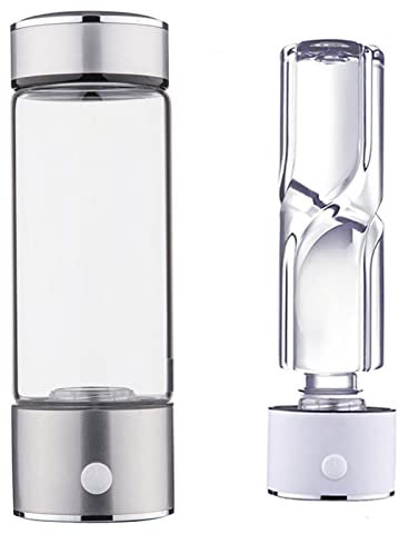 Wasserstoffwasserflasche Tragbar Ioniszer Wasserstoff Reichhaltiger Wassergenerator Mit PEM -Technologie 3 Minuten Machen Wasserstoffgehalt Auf 1100-1300 PPB Hohe Konzentration H2 Wasser 420 Ml(Silver