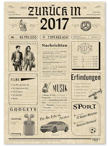FestySpark Geschenke zum 9 Geburtstag Frau - Schöne Geburtstagskarte 9 Frau und Mann - Geburtstagsgeschenk für Männer 9 - Geburtstagsdekoration 9 Geburtstag Männer und Frauen - Karte 2017