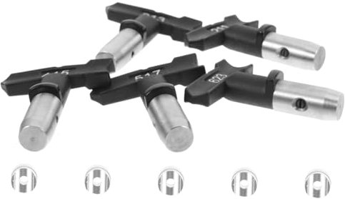 Lurrose 5 Stück Düsenpistolenkopfset Farbsprühgerät für Schränke Tipps sprühen Lackspray Sprühspitzen Spritzmaschinendüse Sprühdüsenspitze Farbspritzdüsen Rostfreier Stahl Schwarz