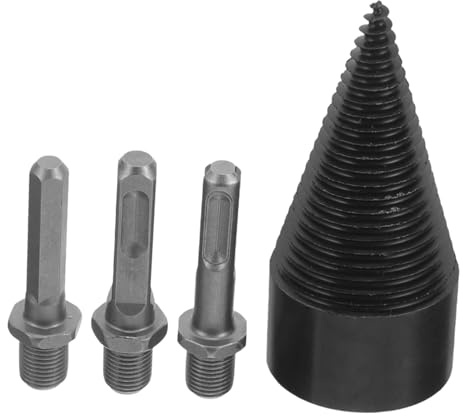 Abaodam Bohrer Holzspalter Kegelbohrer für Bohrmaschine Brennholzspalter Spalten Langlebig Verschleißfest Hitzebeständig Geeignet für Harte Holzarten