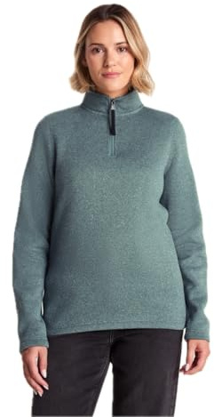 TOG24 Pearson Womens Quarter Zip Neck Fleece, Knitlook Walking Outdoor | Size 18,Mist Grey Marl,Polyester, Sweatshirt, Jumper, Brushed lining, Anti-pill, Layering, Outdoors