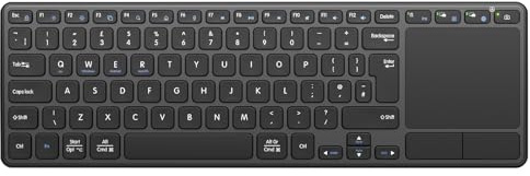 Rechargeable Wireless Keyboard with Trackpad,QWERTY UK Layout | Bluetooth & 2.4G Dual Mode TV Keyboard, Multi-Device Touchpad Keyboard for Smart TV, PC, Laptop, Tablet