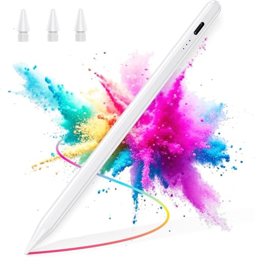 BAZO Stylet pour iPad 2018-2026 - Recharge Rapide 15 Min,Rejet de Paume | Sensibilité à l'Inclinaison Compatible iPad Pro M4/M5/13/11 Pouces, Air M2/M3/3/4/5,Mini 5/6/7,iPad 6-11 Gen Dernière version