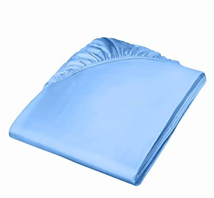 Fleuresse Colours Spannlaken, Uni-Mako-Satin, himmelblau, 160 x 200
