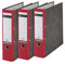 Leitz Qualitäts-Ordner, 3er-Pack, Wolkenmarmor-Papier, A4, 8 cm Rückenbreite, Rot, 310305025