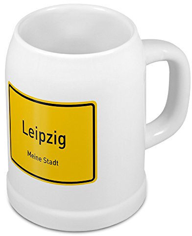 digital print Bierkrug mit Stadtnamen Leipzig - Design Ortschild - Städte-Tasse, Becher, Maßkrug
