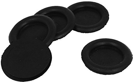 sourcing map 5pcs Black Rubber Closed Blind Blanking Hole Wire Cable Grommets 32mm