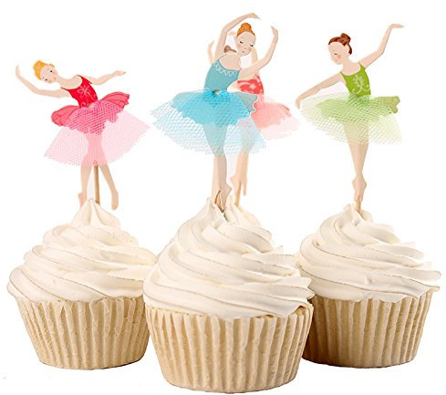 Ballett Mädchen Ballerina Tanzen Kuchendekoration Cupcake Toppers Geburtstagskuchen Deko Cupcake deko (Ballett Mädchen)