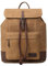 TRP0442 Troop London Heritage Canvas Leather Laptop Backpack, Smart Casual Daypack, Tablet Friendly Backpack (Camel)