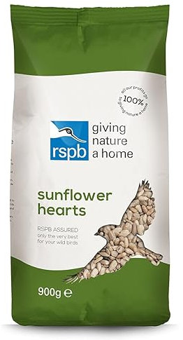 RSPB Sunflower Hearts Wild Bird Food 900g, High in Energy & Protein, Great For Bird Feeders, Supporting The RSPB Charity, Resealable & Recyclable Packaging