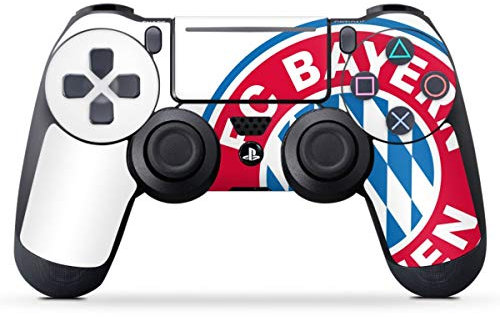 DeinDesign Skin kompatibel mit Sony Playstation 4 PS4 Slim Controller Folie Sticker FC Bayern München Logo FCB