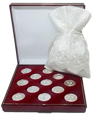 DOCOLASTRA Arras de la Vírgen del Pilar, con saquito y Estuche.