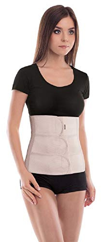 TOROS-GROUP - Bauchgurt - Rückbildungsgürtel - Postpartum Belly Wrap - Stützbandage für Rehabilitation und gezielte Bauchunterstützung nach Operation oder Geburt, Höhe 31 cm - XXXL Beige