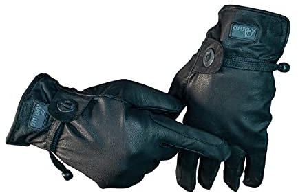 APPALERO Western Reithandschuhe – 100% Ziegenleder, Unisex, Schwarz, Größe XL