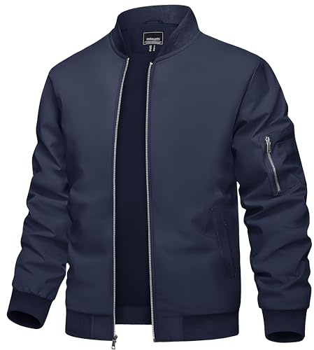 TACVASEN Jackets for Men Bomber Jacket Lightweight Men Jacket Lightweight Mens Windproof Jacket Baseball Coat Full Zip