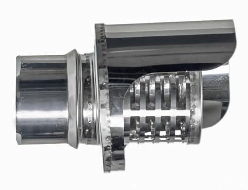 SOMBRERO ANTILLUVIA HORIZONTAL EXOJO PARA ESTUFA PELLET FABRICADO EN ACERO INOXIDABLE (80 Milímetros Diámetro)