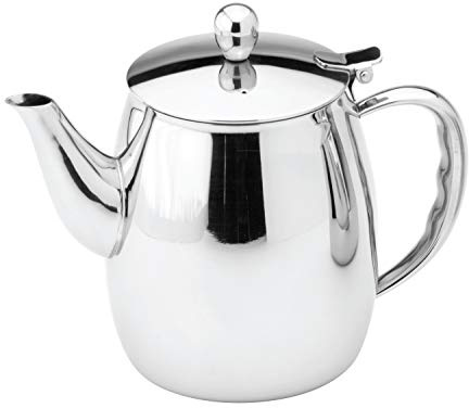 Café Stal Bx Series 18/10 Classic Stainless-Steel Coffee Pot with Cool Touch Hollow Handles, Mirror Polished, 50oz